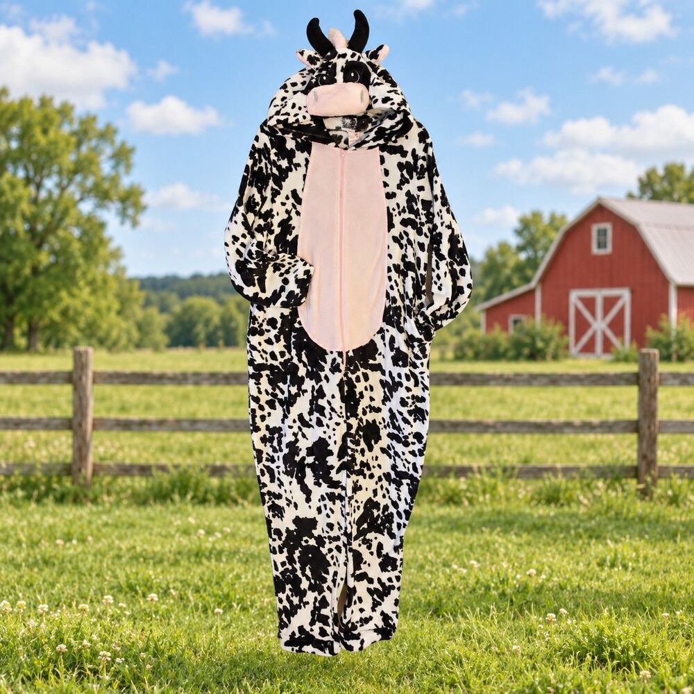 Secret Treasures Cow Adult 2X 18W 20W Plush Halloween Costume Jumpsuit Pajamas